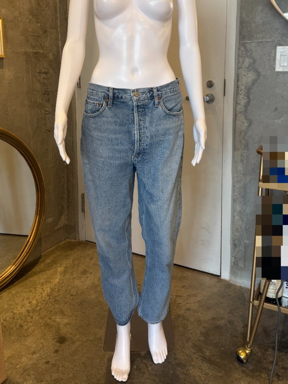 AGOLDE Riley High Rise Straight Crop Jeans Light Wash (Size 29)